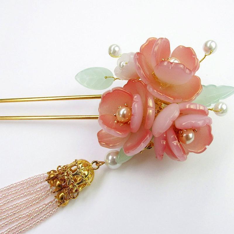 Beaded Tassel Hairpin Women Girls Hair Stick Bridal Headwear Decorative Jewelry