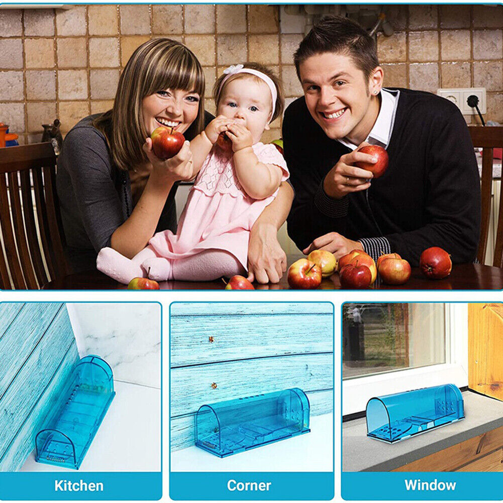 2x Reusable Plastic Mouse Trap Rat Mice Pest Killer Rodent Catcher for Home