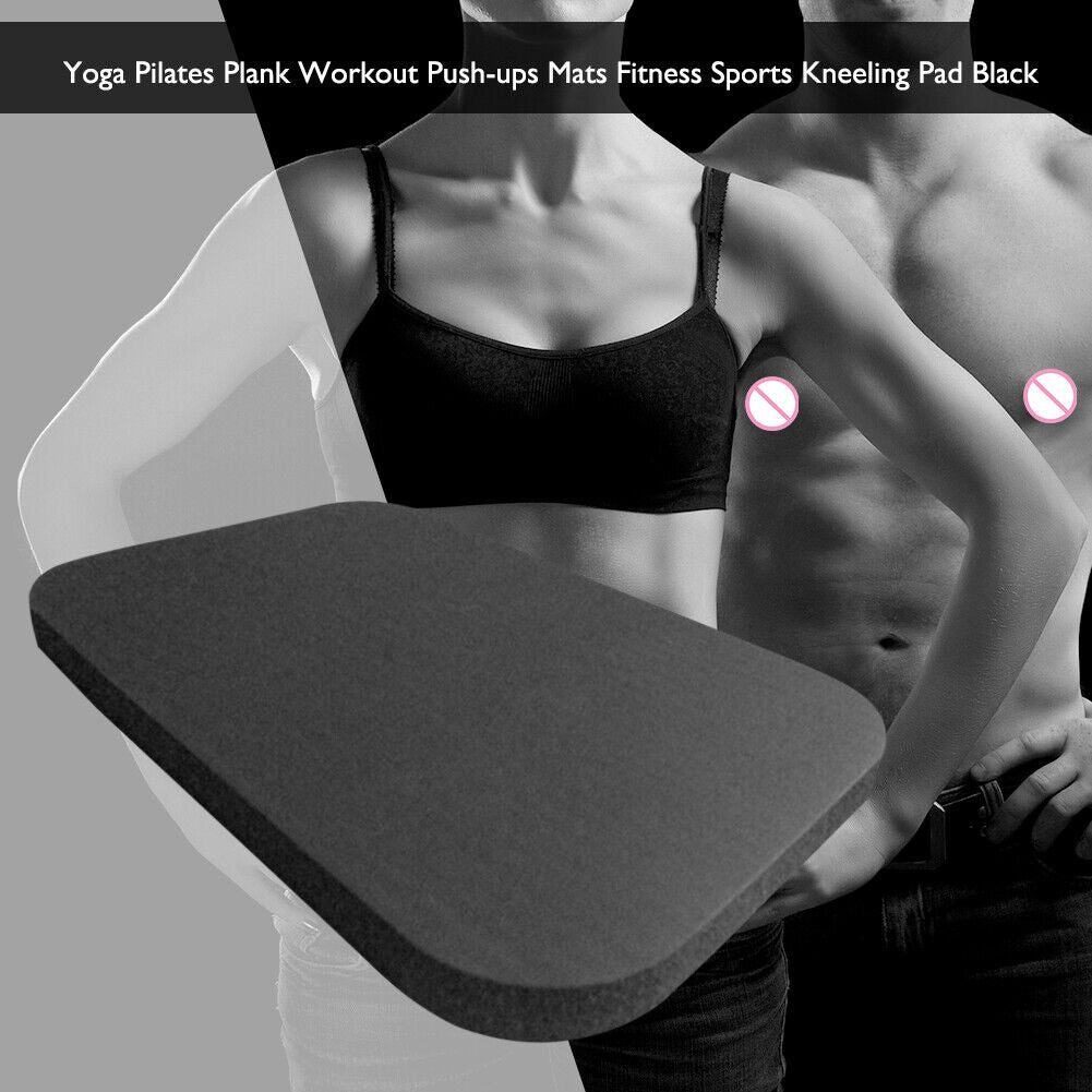 Yoga Pilates Plank Workout Push-ups Mats Fitness Sports Kneeling Pad Black