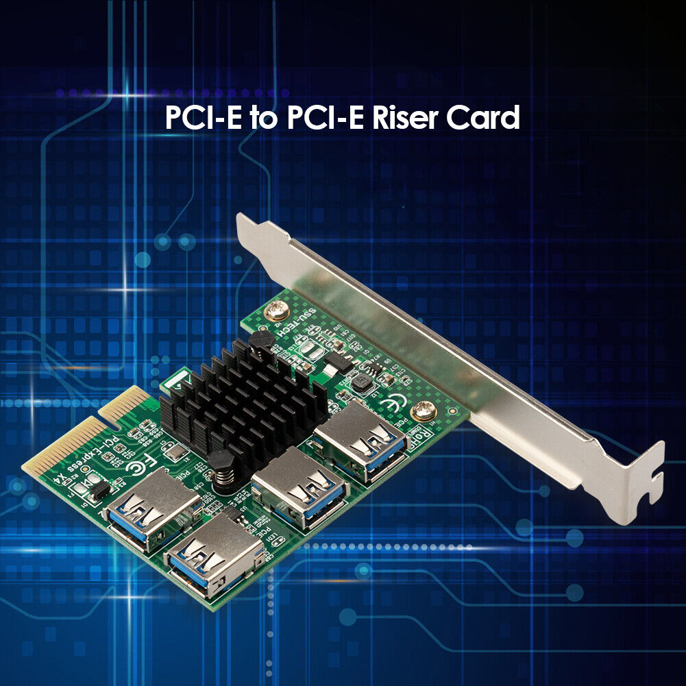 PCI-E Multiplier Extender Module 1 To 4 PCI-Express Slot USB 3.0 Riser Card