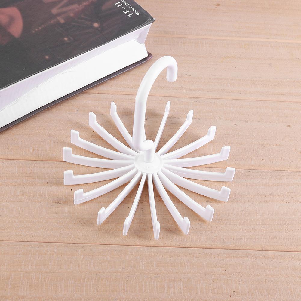 18 Hooks Necktie Scarf Belt Hanger Organizer Clothing Holder Rack(White)