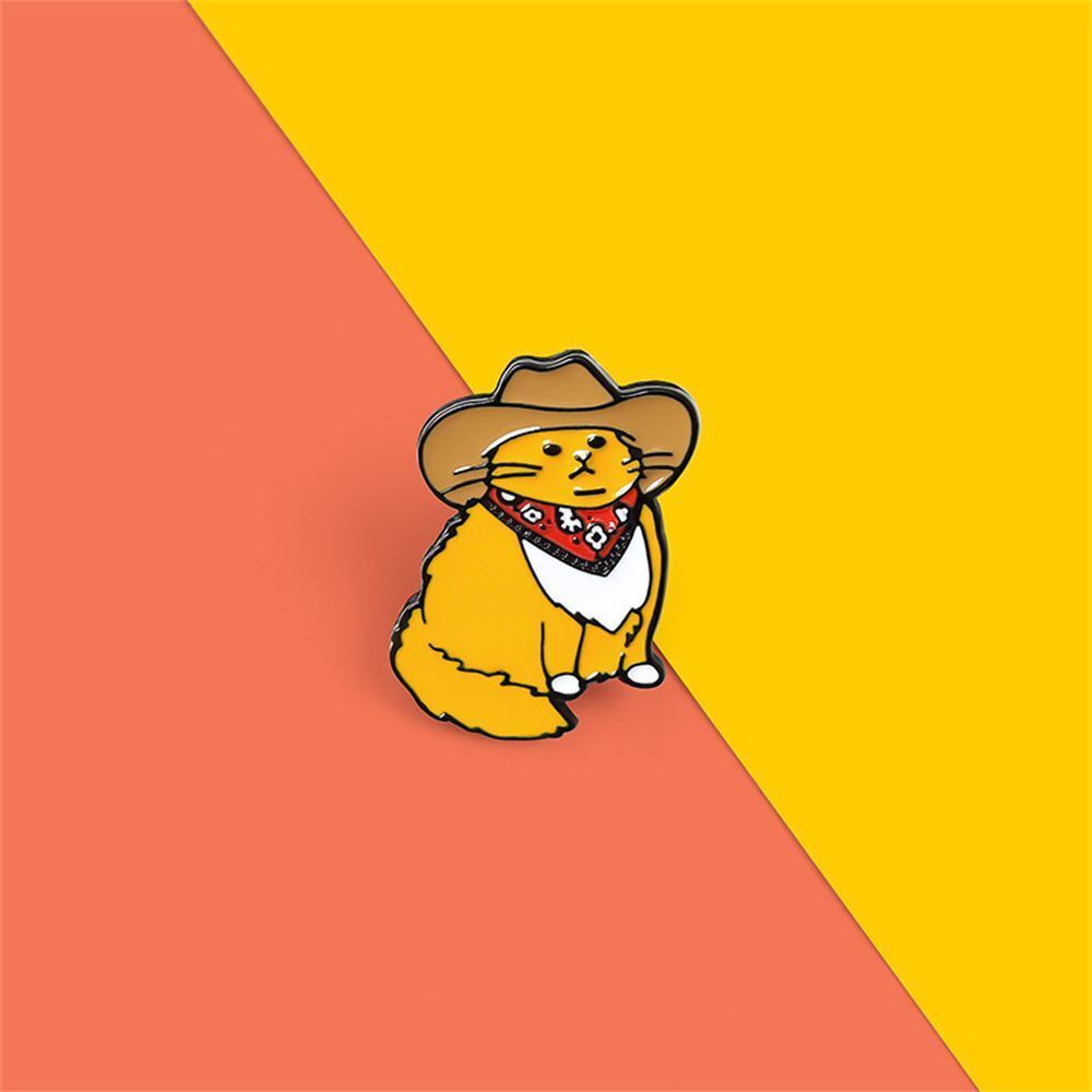 Accessories Cartoon Cute Badge Lapel Pins Cowboy Cats Novelty Animal Enamel Pin