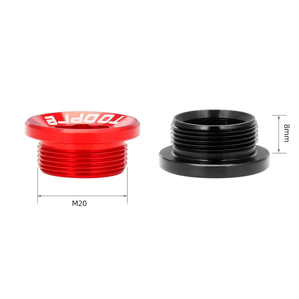 TOOPRE MTB Bike Crank Cover Screws Cap CNC M20x8mm BB Fixing Bolt (Red)