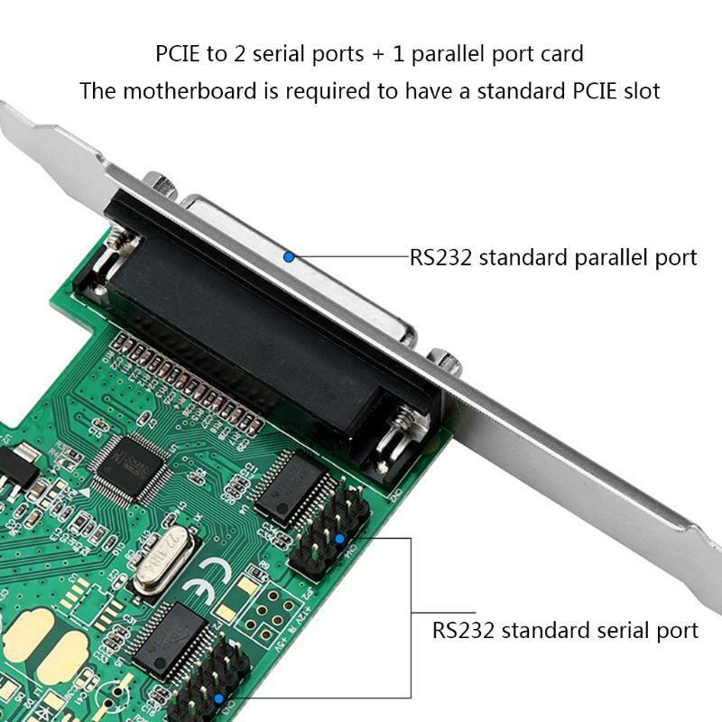 PCIe Expansion Card Serial Parallel Combo PCI Express to DB25 RS232 Port Adapter