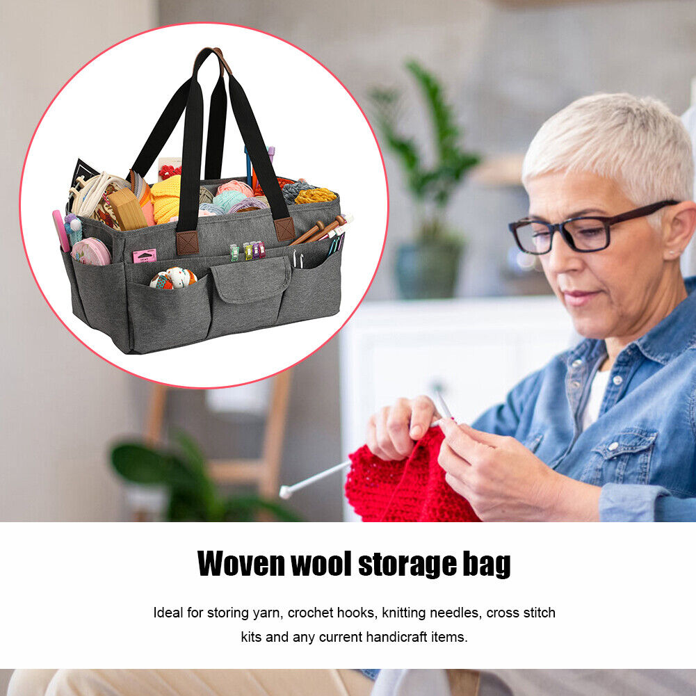 Knitting Bag Organizer Yarn Storage Case Crochet Hook Needles Sewing Totes