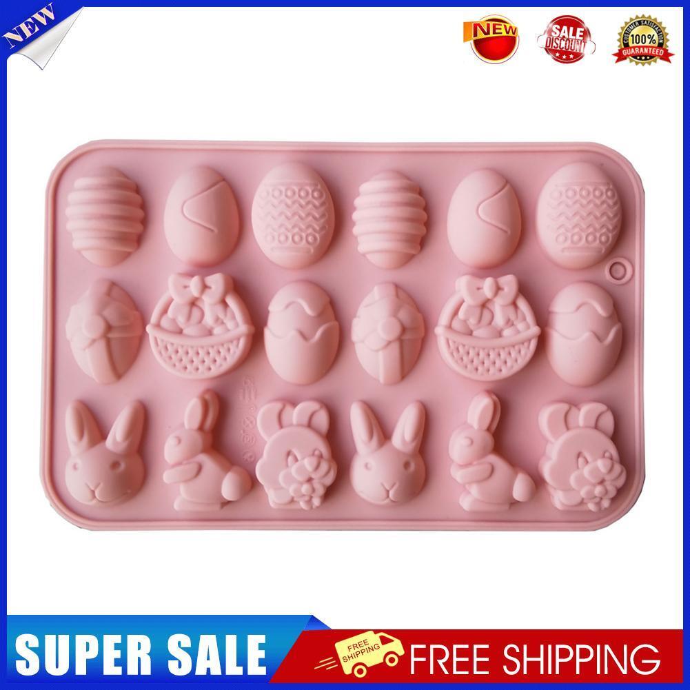 Easter Mold Bunny Eggs Silicone Baking Mould Pudding Tray Pastry Tools