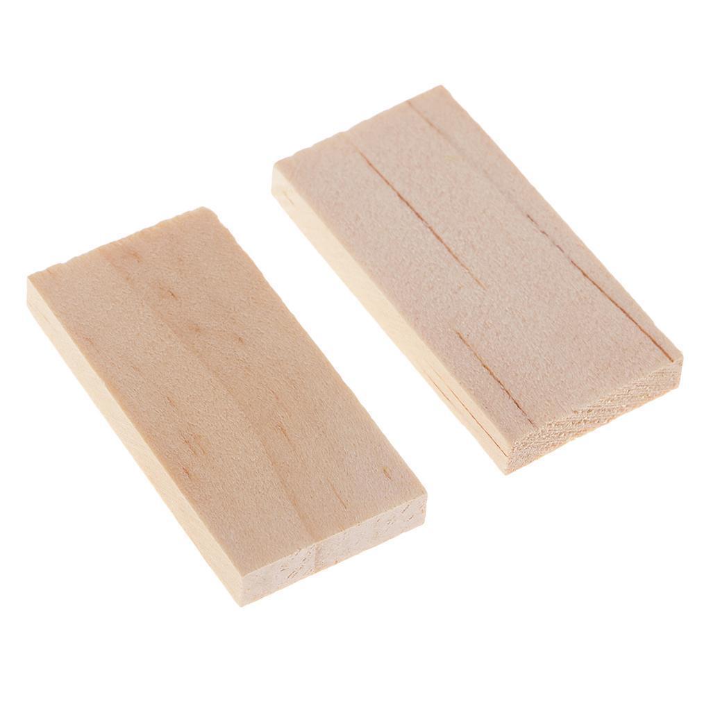 10pcs Rectangle Wood Wooden Shapes Plaque for Kids Handmade DIY Craft 4x2cm