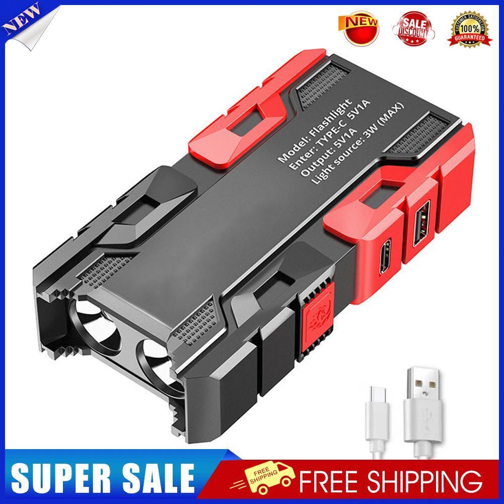 Powerful Flashlight Type-C Charging Strong LED Torch Outdoor Camping Light