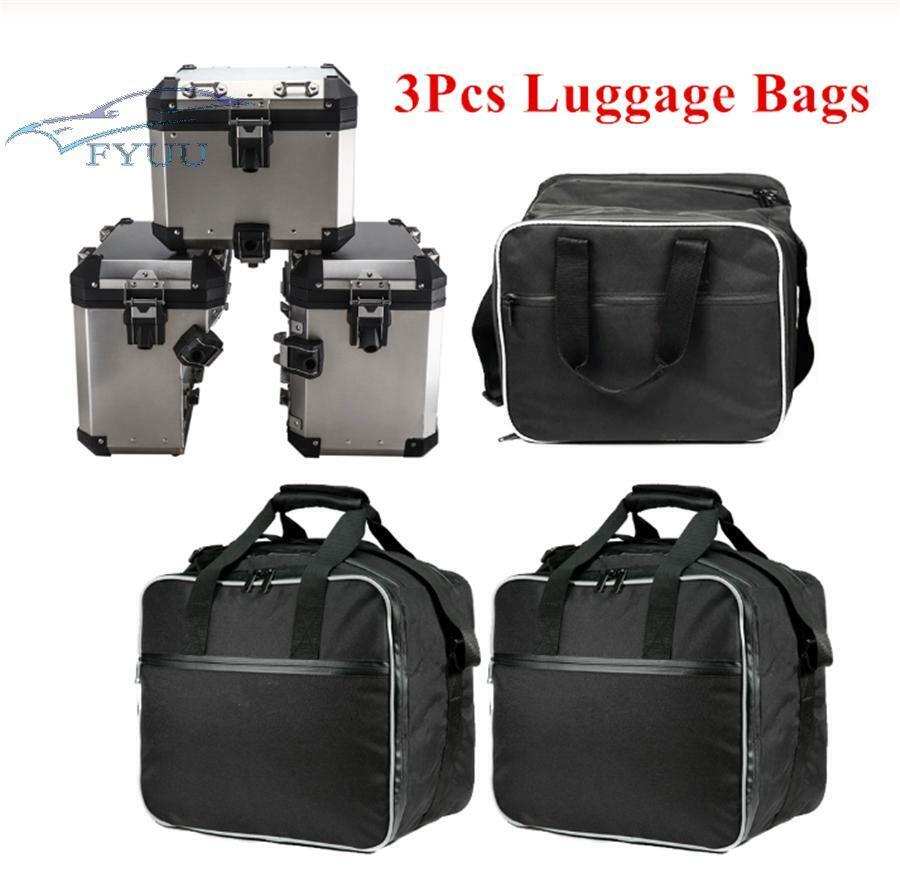 3x Side Rear Top For BMW R1200GS Adventure Black Cases Bags Adjustable Inner Bag