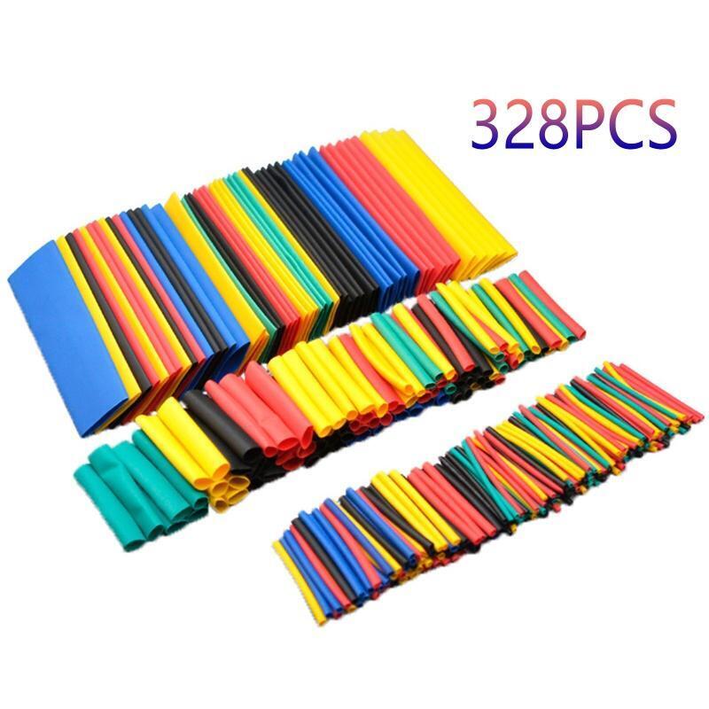 328 Pcs Heat-Shrink Tube Wire Wrap Cable Sleeve Assortment Kit Insulation Tube