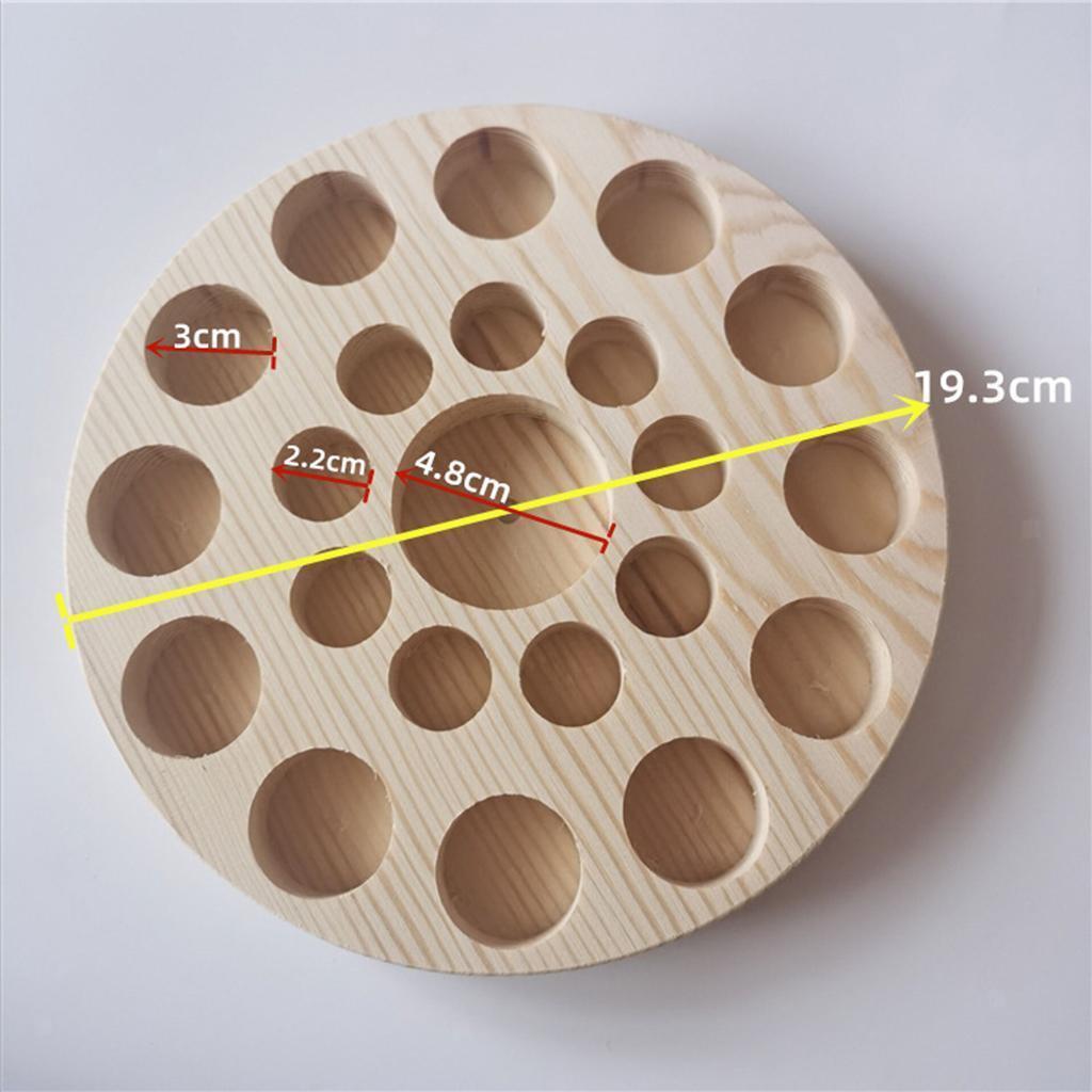 2Pcs Wooden Essential Oil Box Aromatherapy Display Stand Rack Storage Case Tray