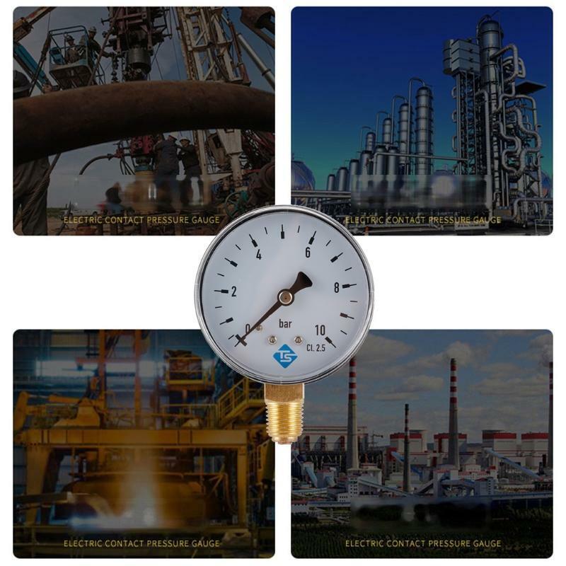 Pressure Gauge Stainless Steel+Copper 1/4 NPT Thread Water Pressure Meter 60mm