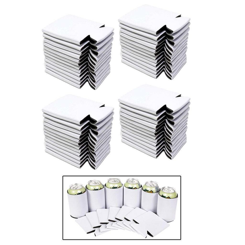 40pcs Insulated Neoprene Beer Can Coolers Sleeves Collapsible Drink Caddies