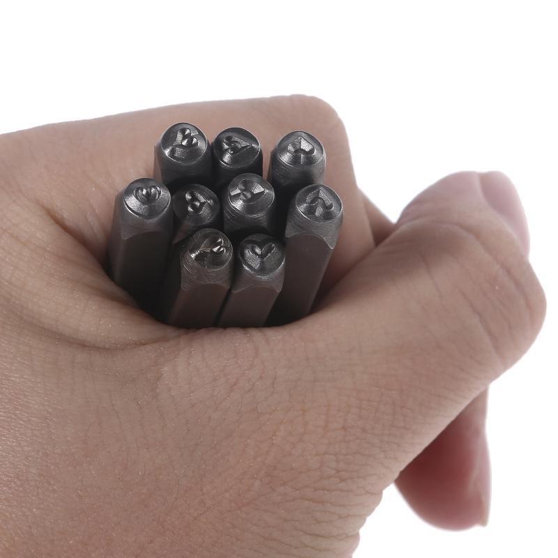 9 Pieces/Set Metal Smiley Stamps Set Metal Punch Stamps Jewelry Stamping Tools