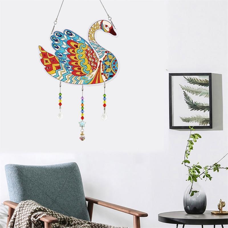 DIY Duck PVC Diamond Painting Kit Hanging Sign Rhinestone Wall Art Decor