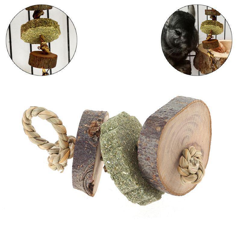 Small Animal Grass Cake String Wood Teeth Exercise for Rabbit Squirrel Hamster