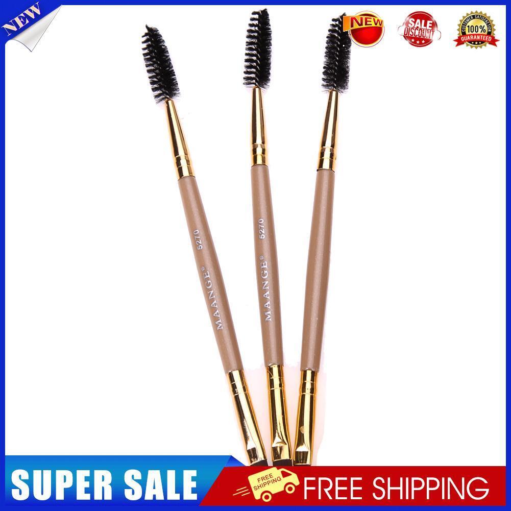 3pcs Double Head Eyebrow Brush Comb Eyeshadow Powder Eyeliner Makeup Brush