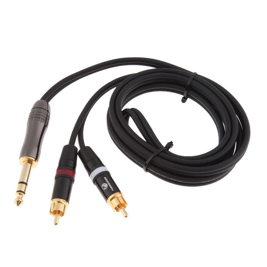 6.35mm to Dual RCA Amplifier Mixing Console TRS Audio Cable 1.5meter