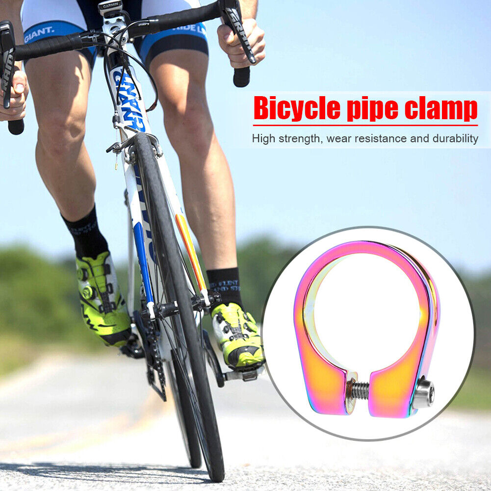 OUO MTB Bike Seat Clamp Ultralight Bicycle Colorful Seat Tube Clip (28.6mm)