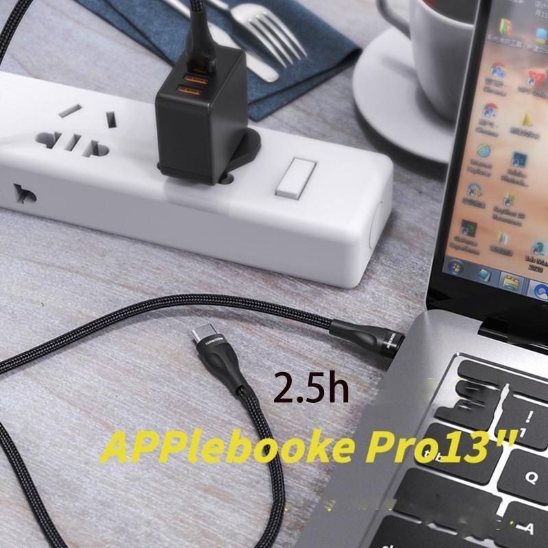 PD 100W Fast Charging Cable 2 in 1 USB C to Type C Cable 1.4M USB C Data Line