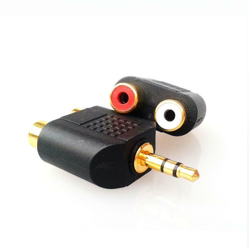 3.5mm Audio Stereo Jack Male To 2 RCA Female Audio Jack Dual Channel Connector