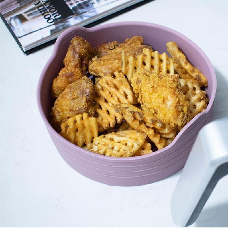 Air Fryer Silicone Pot Oven Heating Baking Tray Bread Fried Chicken Pizza Basket