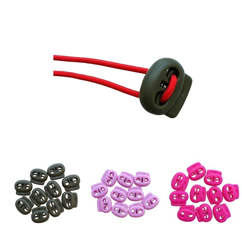 10pcs Shock Cord Lock End Stop Fastener Stopper for 5mm Bungee Rope Pink