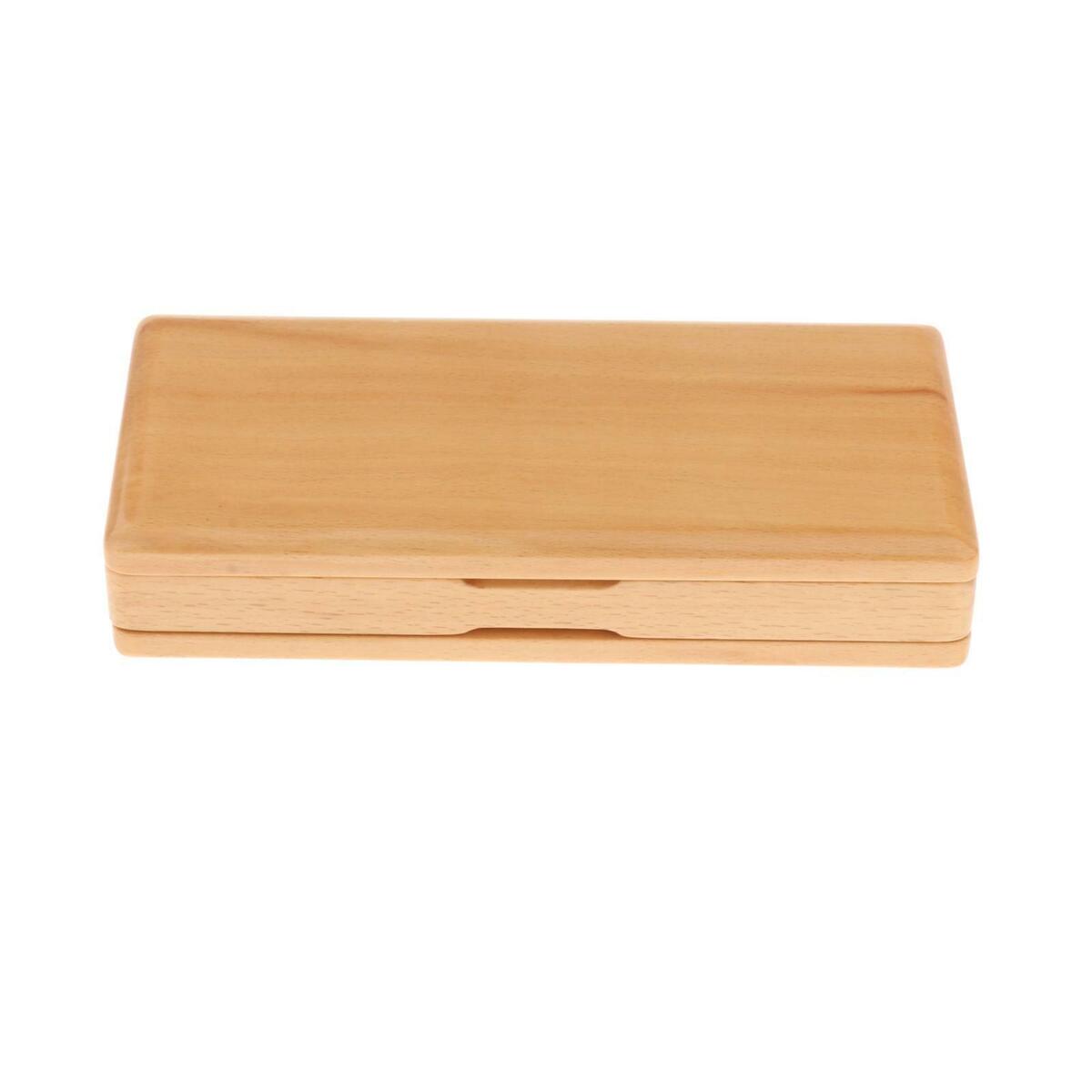 Biege Oboe Reed Case Storage Holder Box Wooden for 40pcs Reed 20x9.3x3.7cm