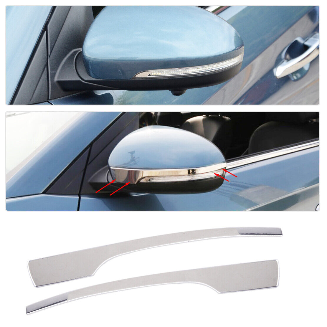 Chrome Rear View Side Mirror Cover Trim Bezel fit for Hyundai Tucson 2016-17 Li