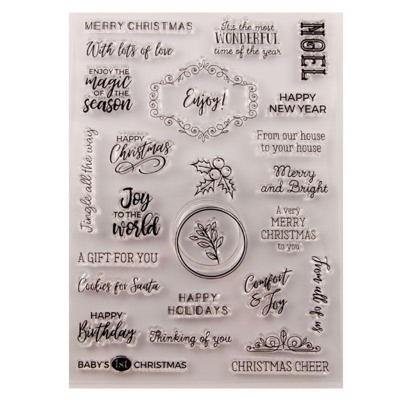 Happy Birthday Christmas Silicone Clear Seal Stamp DIY Scrapbooking Embossing