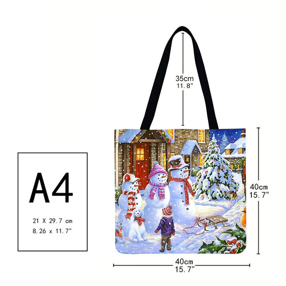 Make a snowman Printed Shoulder Shopping Bag Casual Large Tote Handbag