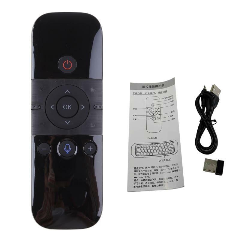 58 Keys 2.4Ghz Wireless Handheld Keyboard USB Charge Voice Control Air Mouse IR
