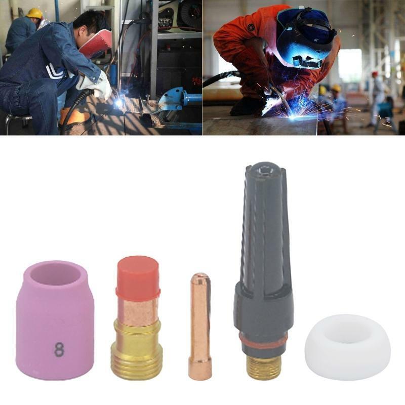 Welding Torch Parts 5 Pieces TIG Welding Torch Body Parts Gas Lens Nozzle Kit