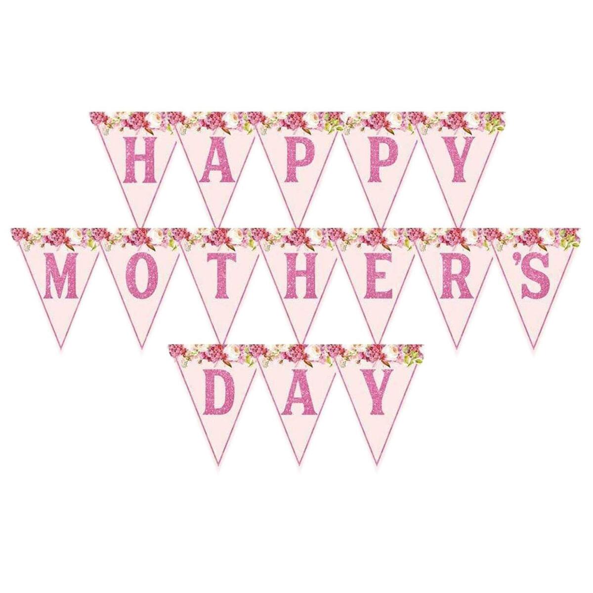 Banners Flags Paper Hanging Triangle Flag for Mother' Garden Decoration