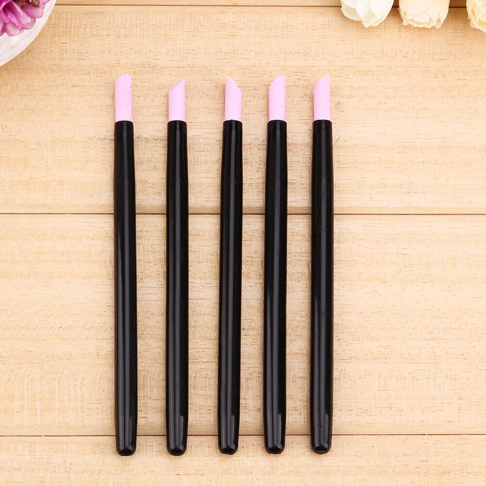 5pcs Stone Nail File Nail Art Tools Cuticle Remover Trimmer Buffer Pedicure