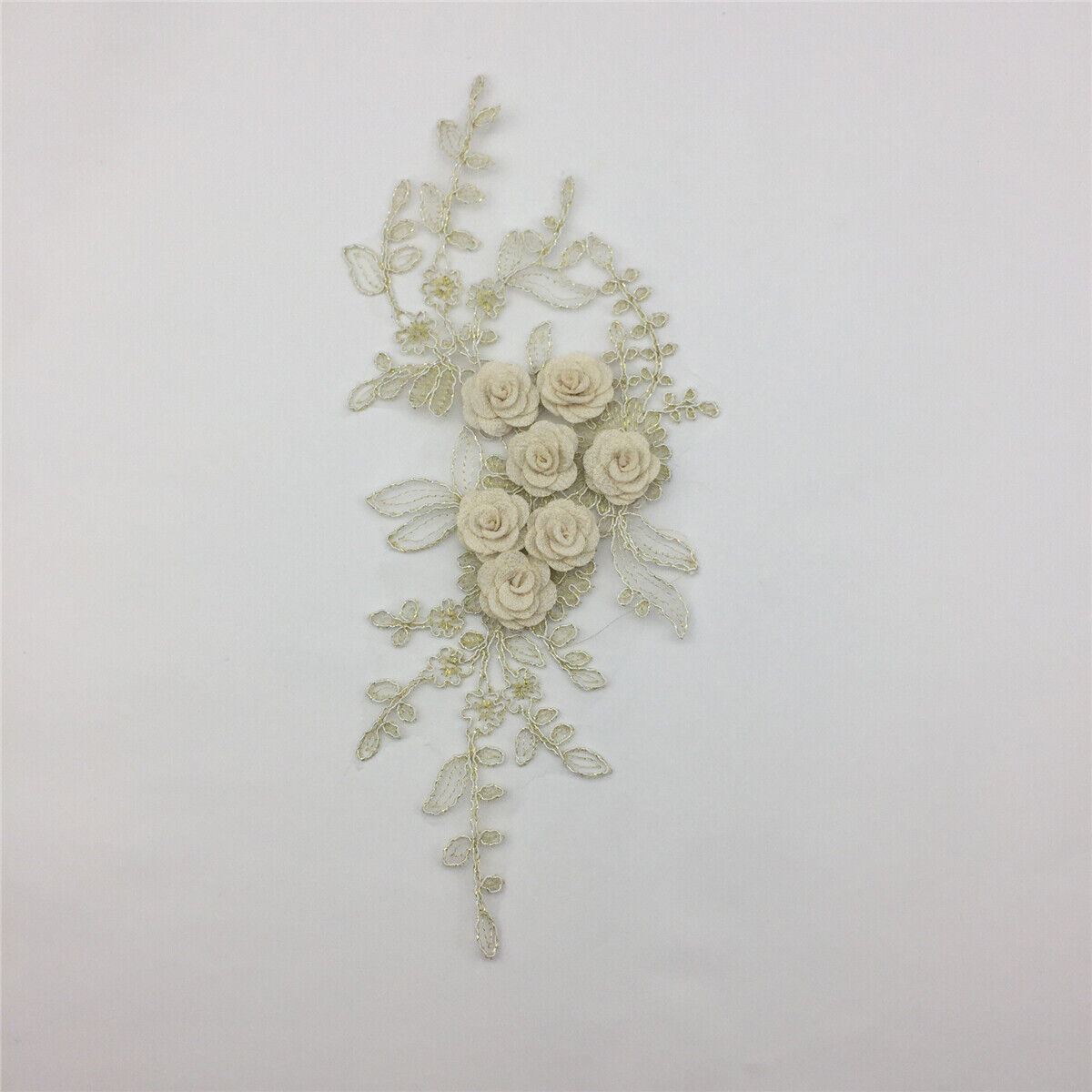 Lace Embroidered Flower Neckline Collar Trim Patch Wedding DIY Sewing Applique