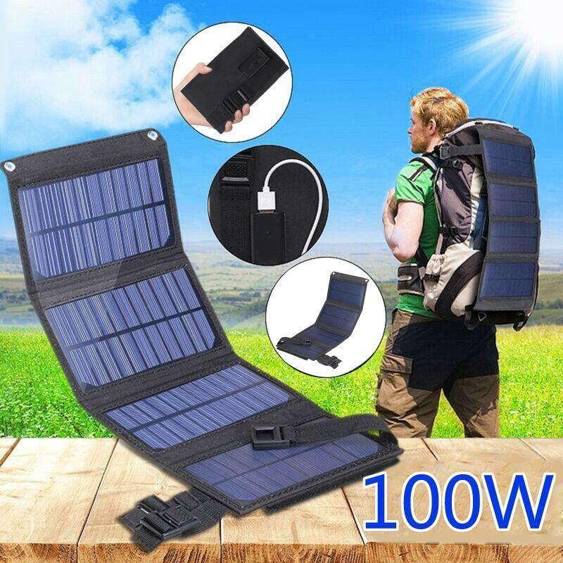 100W USB Foldable Solar Panel Portable Flexible Small Waterproof 5V Folding