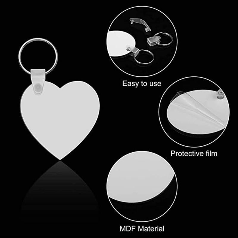 Sublimation Blank Keychain Thermal Transfer KeyChain Double-Side Printed Keyring