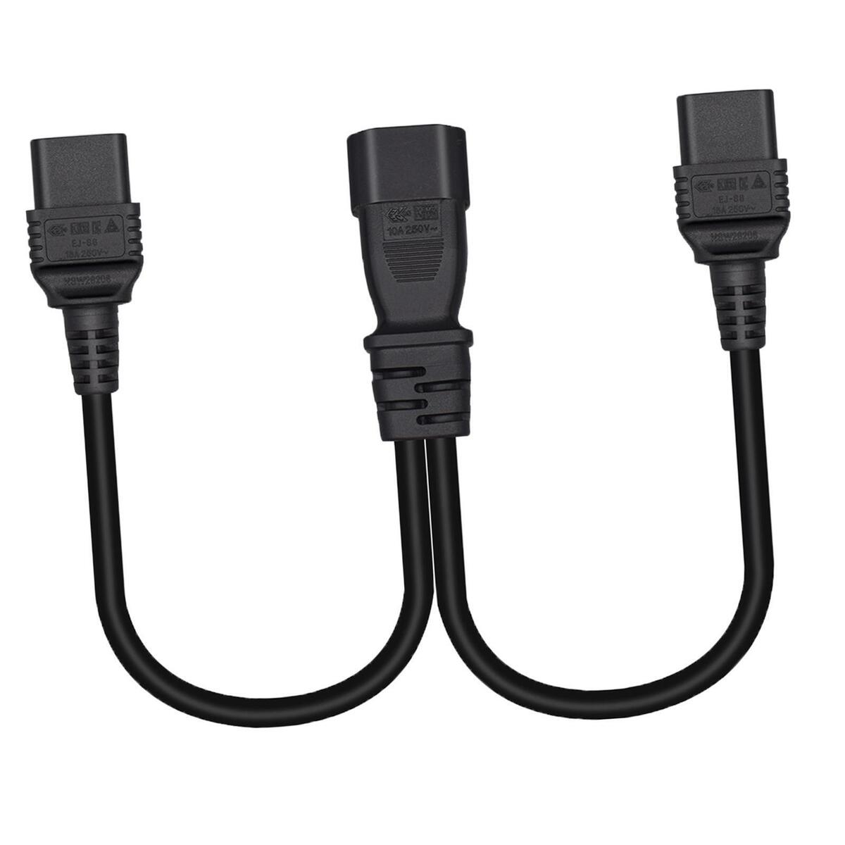 IEC320 C14 to IEC320 C19 Y Splitter Power Cord Extension Cord Splitter for