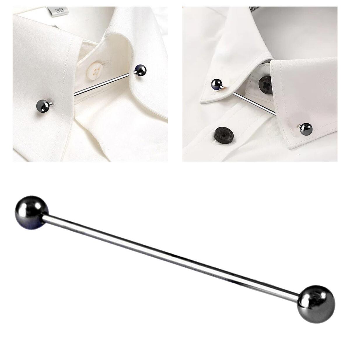 Shirt Collar Bar Pin for Men Copper Collar Tie Pin Durable 60mm for Business