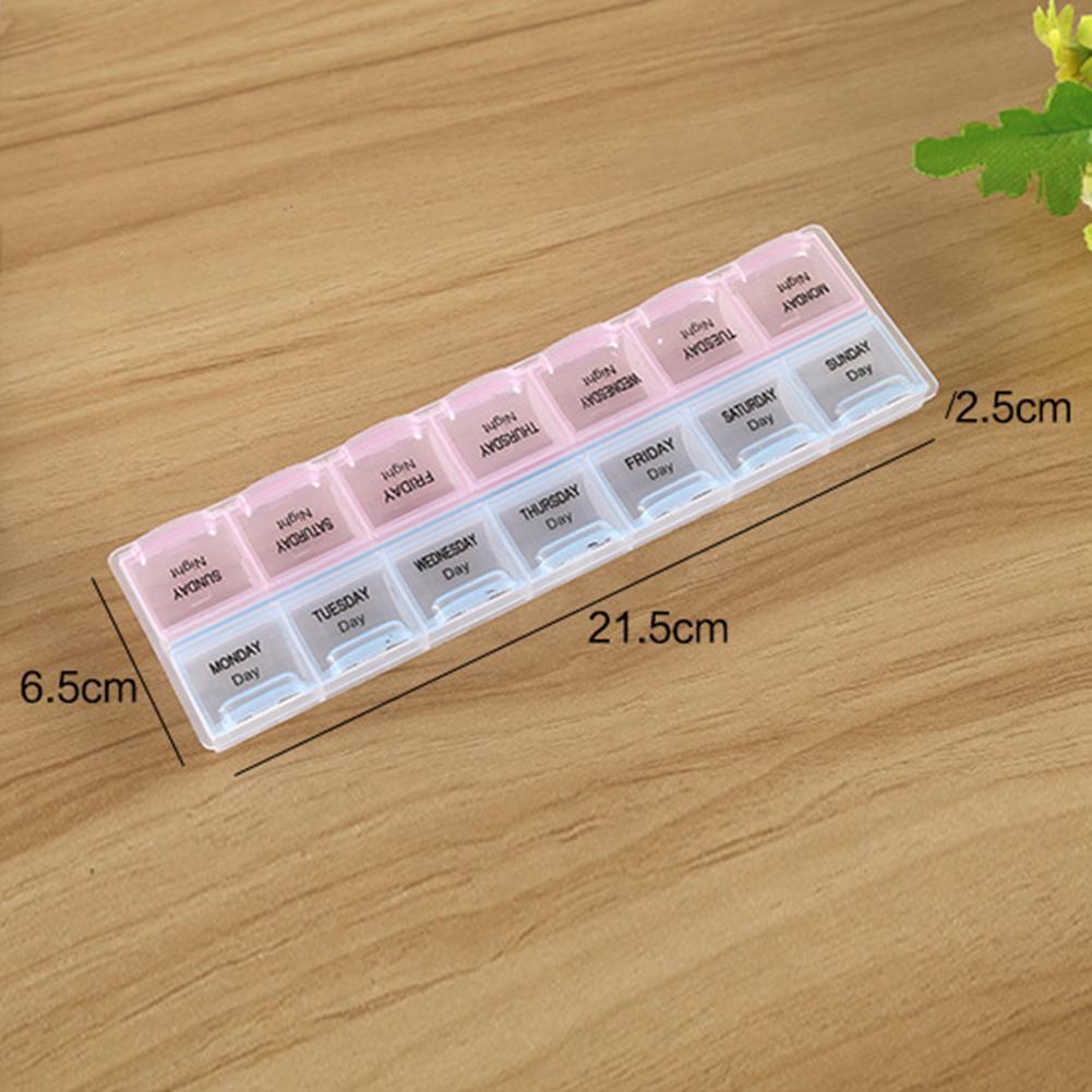 2Row 14Grid Portable Medicine Box Holder Storage Container Pill Case
