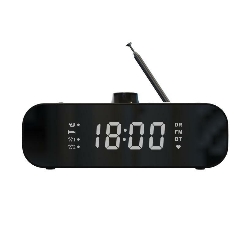 Long-term Use Stereo Loundspeaker Black Color Subwoofer Bedside FM Radio