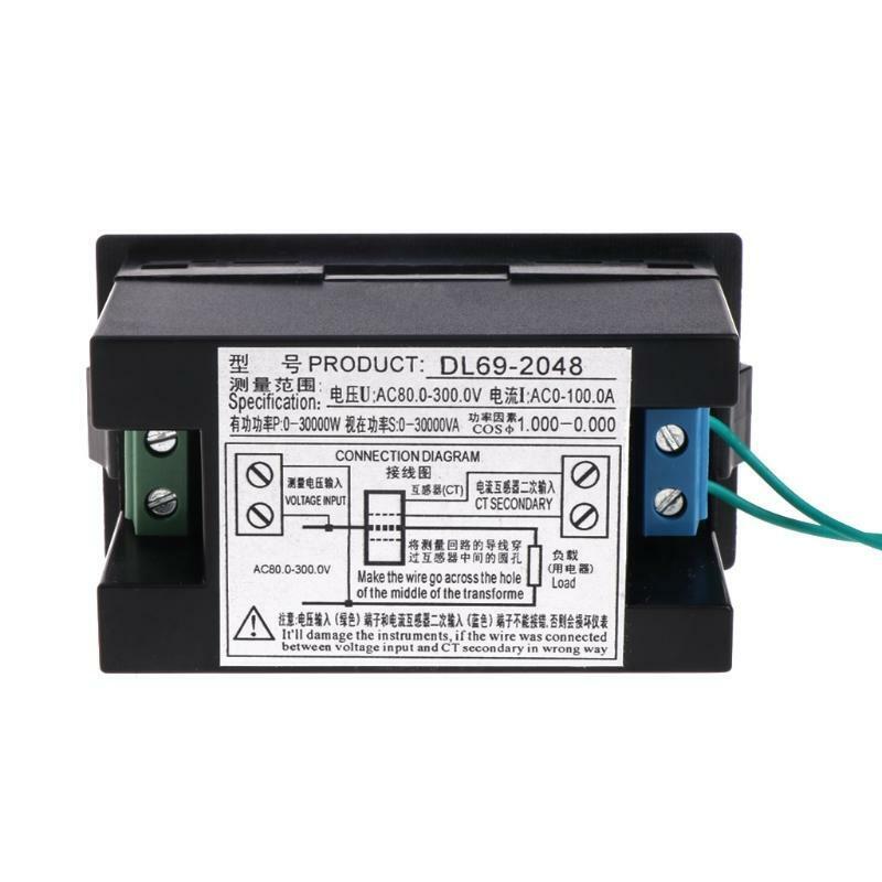 DL69-2048 Multifunctional AC Voltmeter Ammeter Voltage Current Meter AC 80-300V