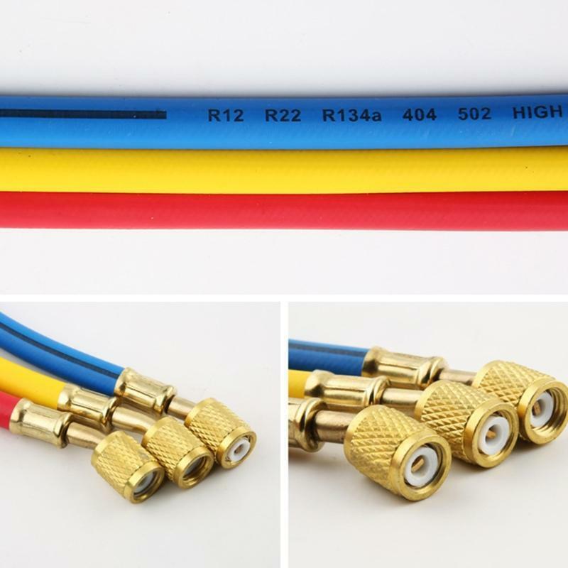 3 Color Refrigerant Tube A/C Charging Hose for Refrigerant R12 R22 R134A 404