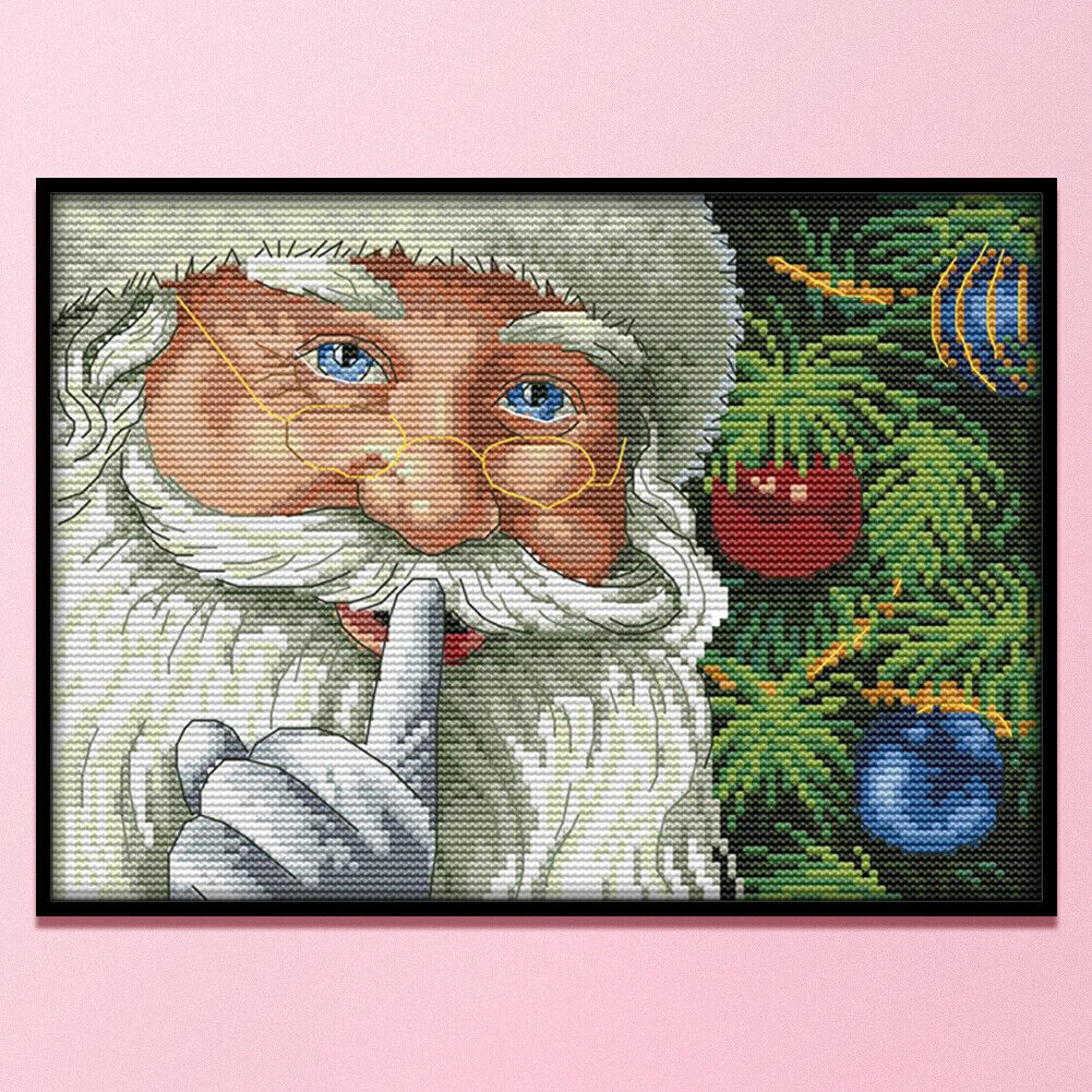 Full Cross Stitch 14CT Santa Claus Counted Embroidery DIY Needlework Kits