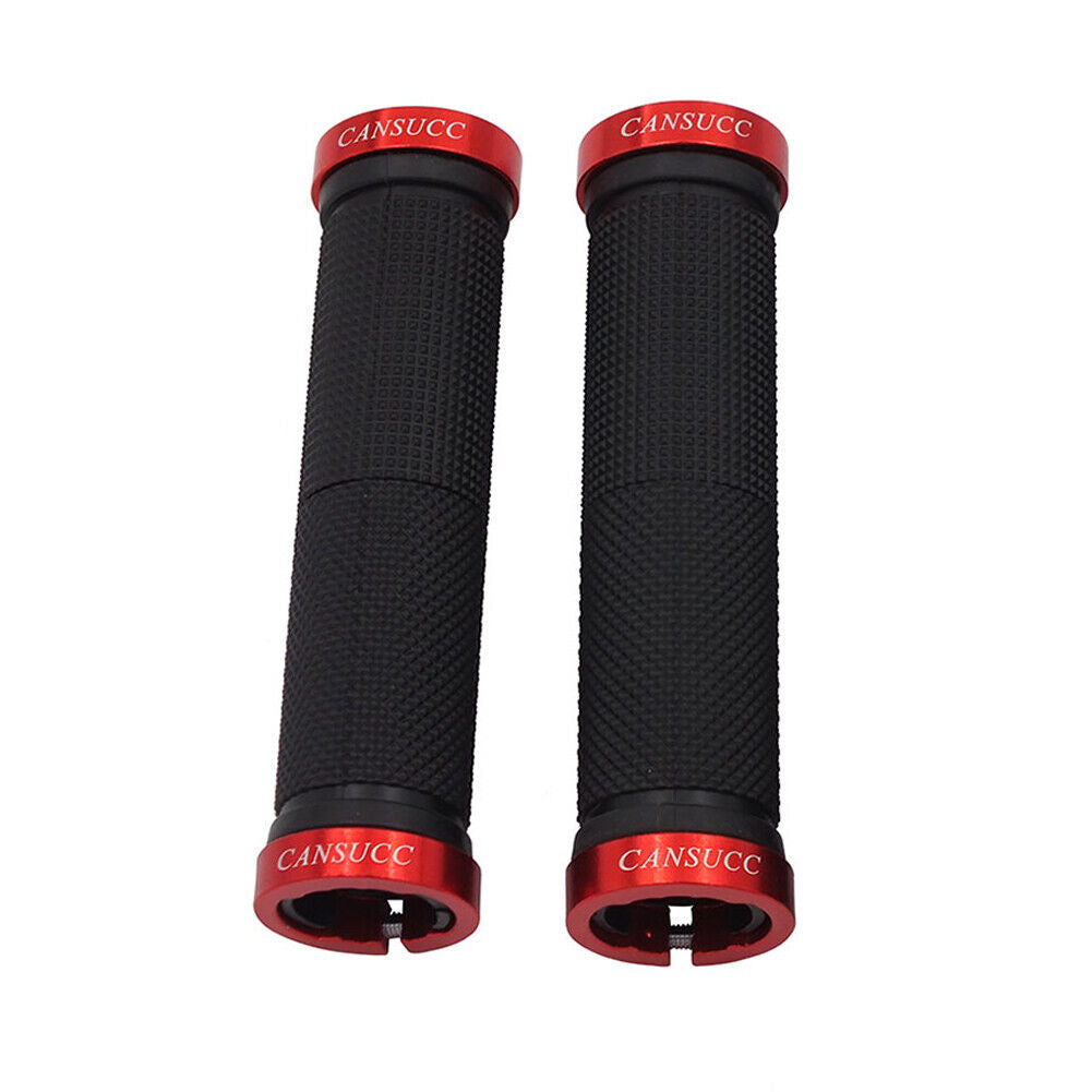 CANSUCC Rubber MTB Bike Handlebar Locking Cover w/ Plug Grip Covers (Red)