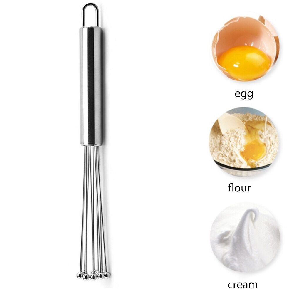 Stainless Steel Bead Ball Whisk Household Blender Hand Held Egg Beater Tool
