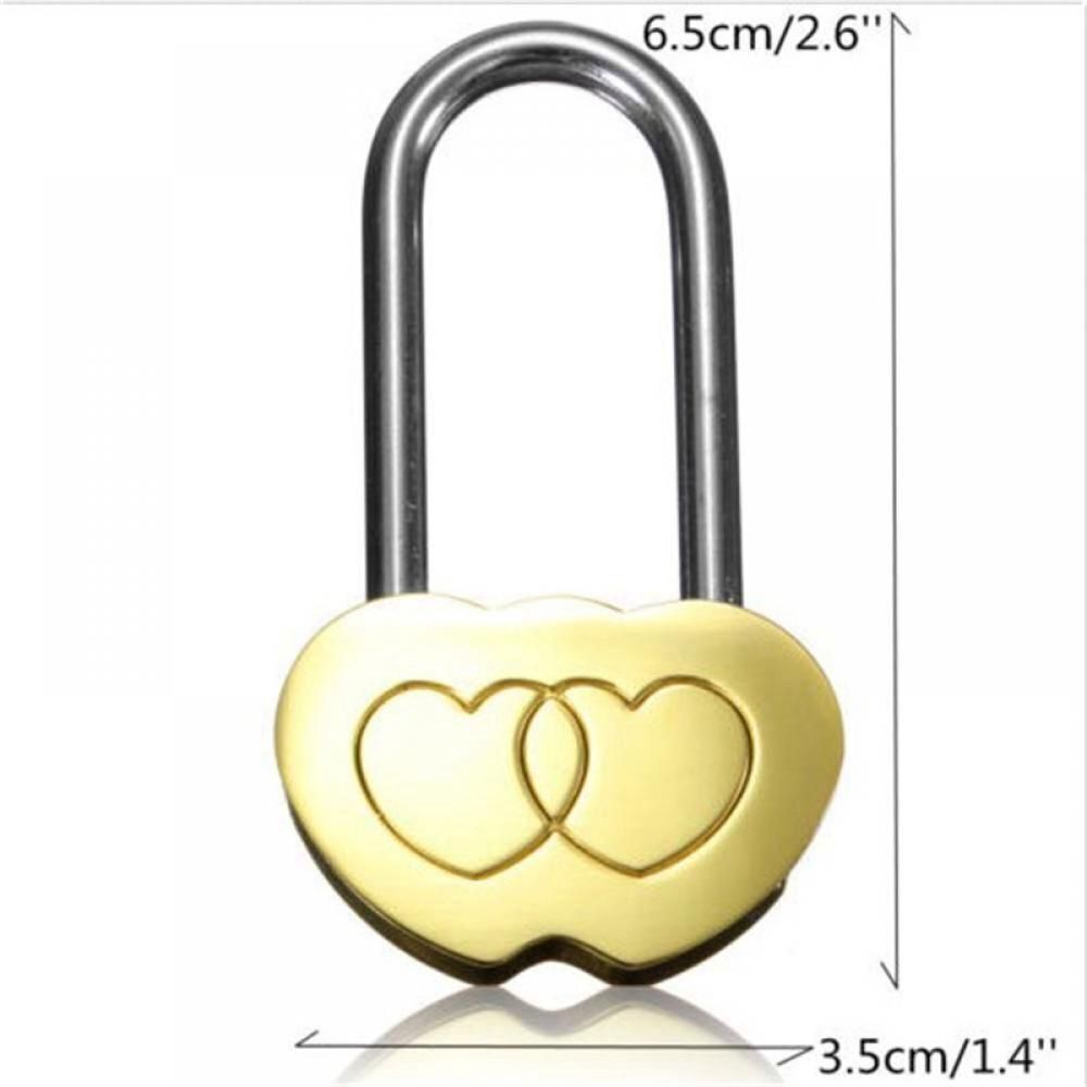 Lock Heart Shape Double Heart Love Lock Padlock Valentines Engraved Lock