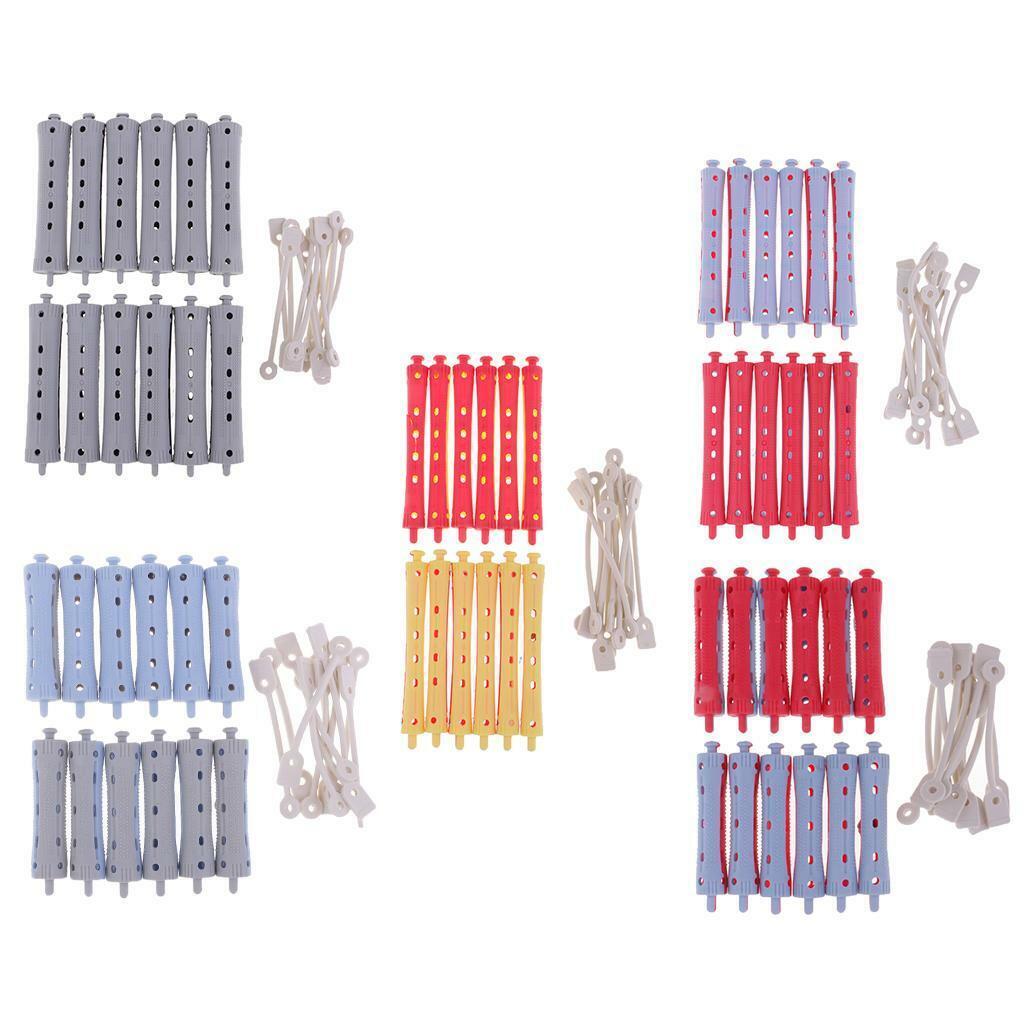 60 lot Non-Slip Perming Rods DIY Waves Pin Curls Curling Rollers Tools Kit
