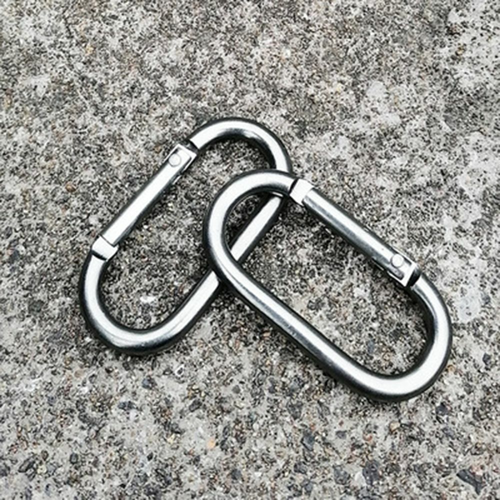 Safe Fishing Oval Metal Keychain Clip Carabiners Hooks Hanging Buckle
